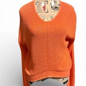 Freshman Bright Orange V-Neck Sweater